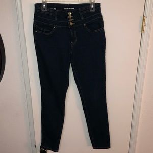 High waist/rise dark wash jeans